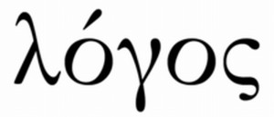 "Logos" as it is written in Greek. Logos is translated as "The Word" in John chapter 1