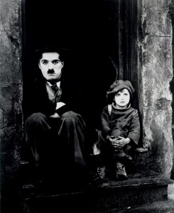 Charlie Chaplin and Jackie Coogan in "The Kid."