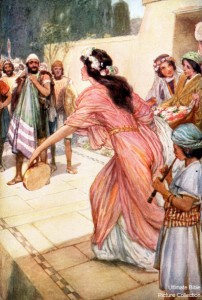 Jephtha's daughter greets him upon his return