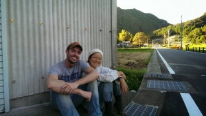 Michael and Ayumi, a tea farmer and our friend in Japan, after a hard day’s work.
