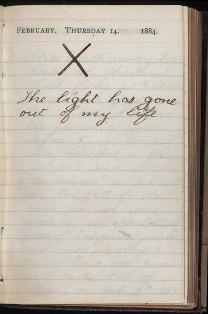 Teddy Roosevelt's Journal entry on the day both his wife and mother died.
