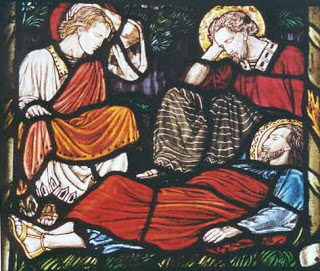 sleeping disciples stained glass