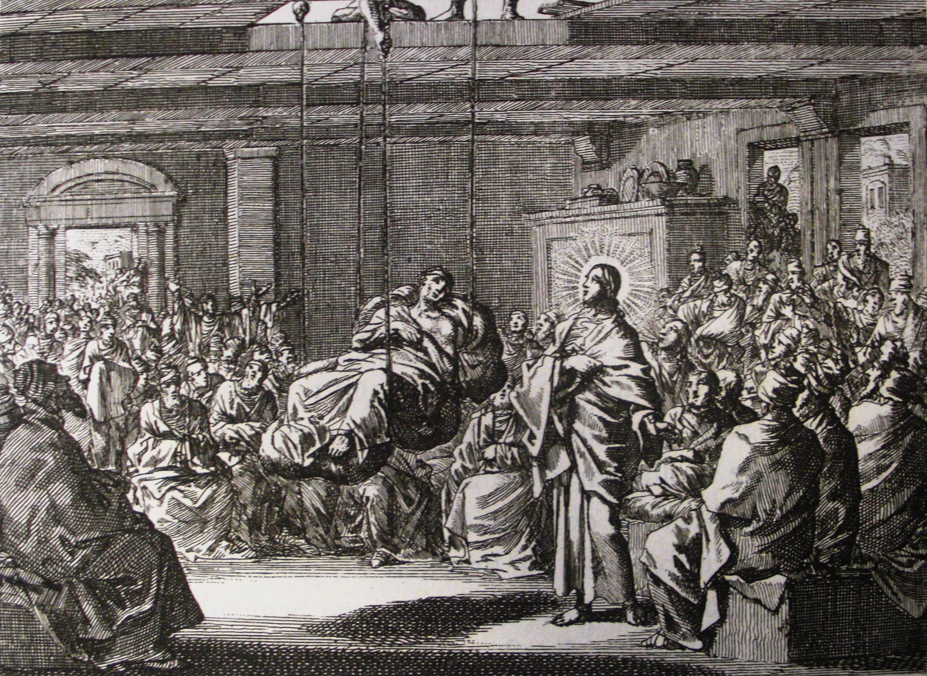 Jan_Luyken’s_Jesus_2._The_Paralytic_Lowered_through_the_Roof._Phillip_Medhurst_Collection