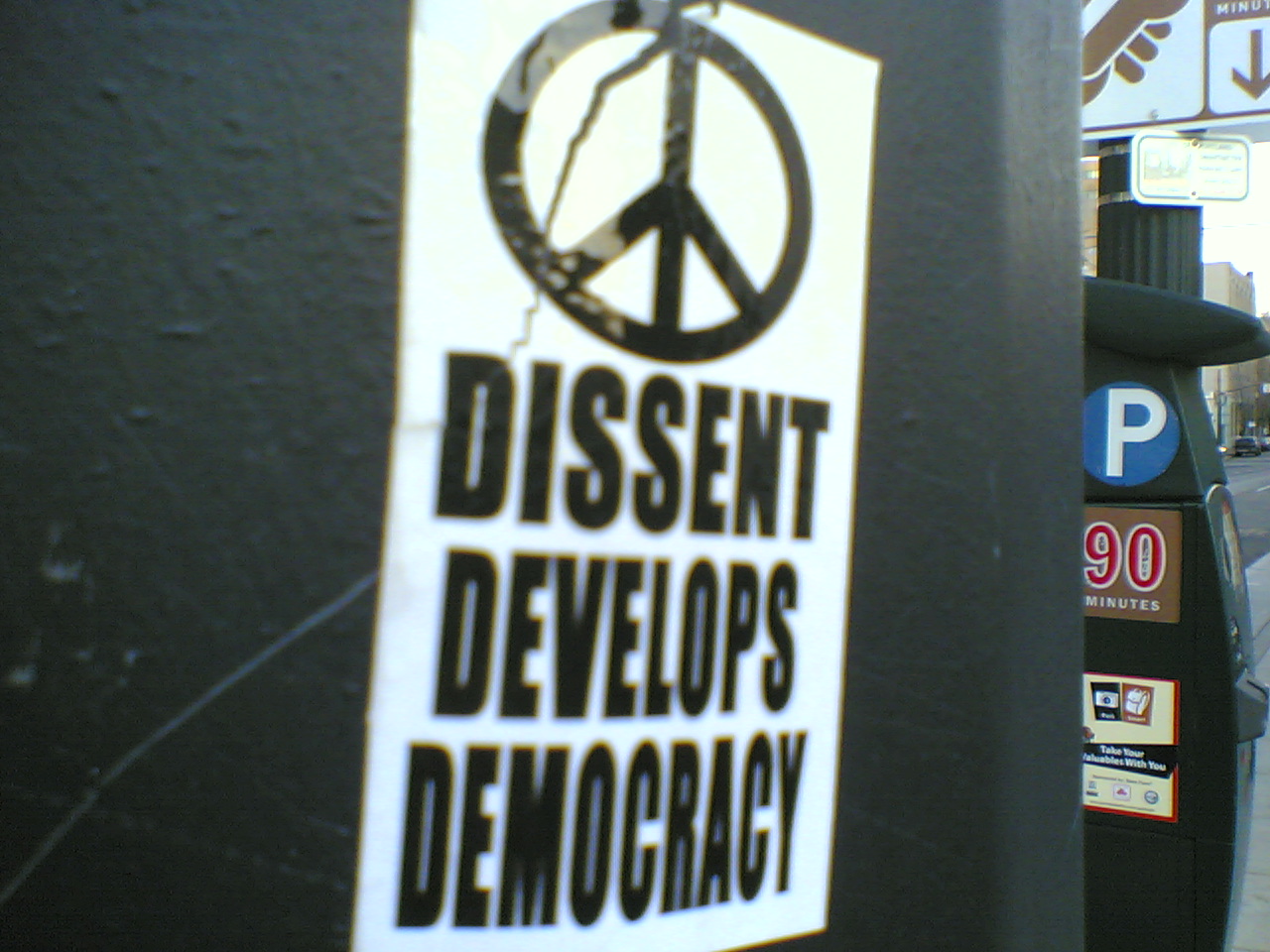 Dissent_develops_democracy_sticker