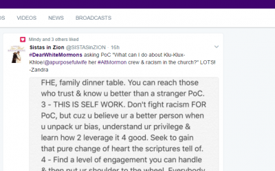 #DearWhiteMormons
